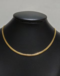 Colar Lacraia 45CM 3.0x1.0mm Aço Gold (6 UND)