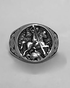 Anel São Jorge Relevo 17mm Aço