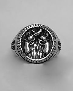 Anel Pistolas Cruzadas Redondo Aço 