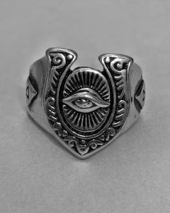 Anel Olho que tudo Vê Ferradura Aço