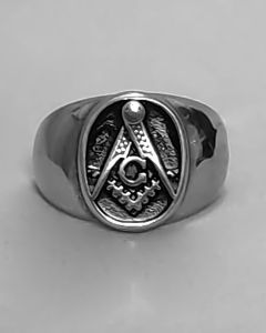 Anel Maçon Oval Liso Aço