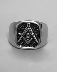 Anel Maçon Quadrado Liso 14x15mm Aço
