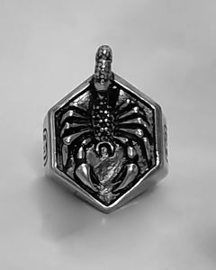 Anel Escorpião Hexagonal Aço