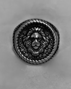 Anel Leão na Corda Circular Aço