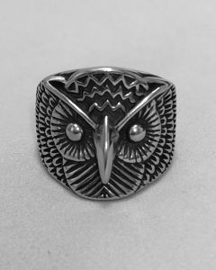 Anel Coruja Cabeça Aço