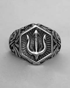 Anel Tridente Marítimo Aço