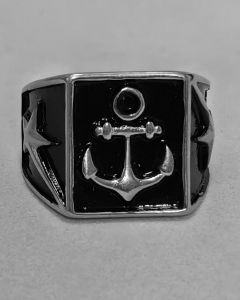 Anel Âncora com Estrela Aço