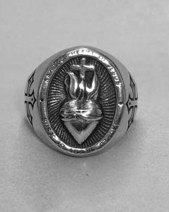 Anel Sagrado Coração de Jesus Oval Aço