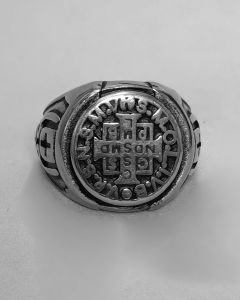 Anel São Bento Medalha Redonda Aço